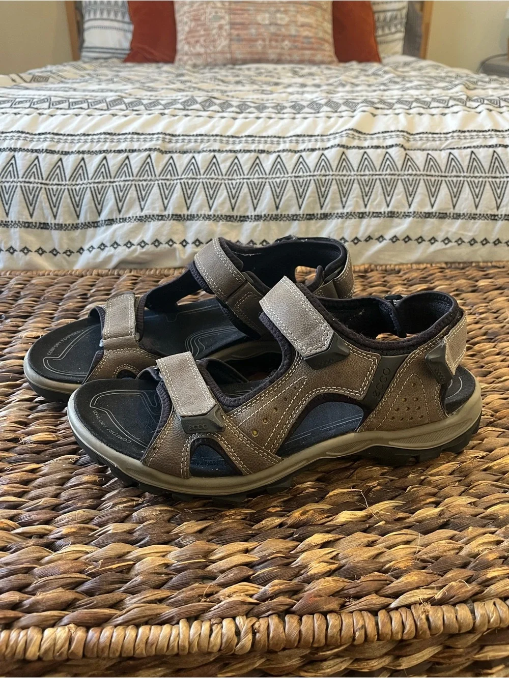 Ecco Yucatan Sport Sandals Men’s Size 45 US 11/11.5 Leather Hiking Comfort Strap
